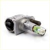 Silver metallic 3/4 front right brake master cylinder with black rubber boot and threaded rod for datsun nissan 620