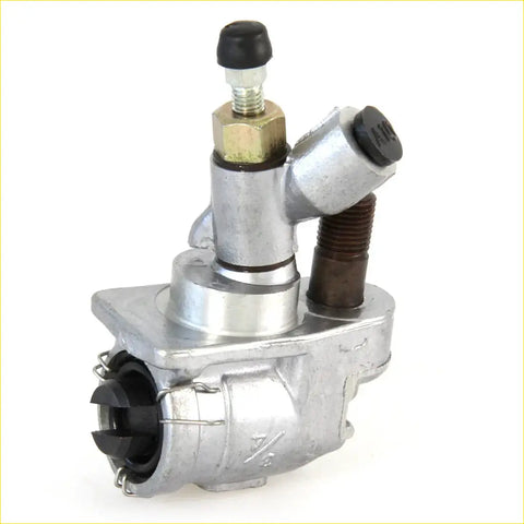 Silver metallic 3/4 front wheel brake master cylinder with black rubber caps and brass hex nut for nissan datsun 520 521