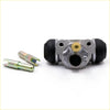 Silver metallic 3/4 rear brake cylinder with black rubber caps and yellow center for nissan 720 navara d21 1980-1997