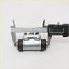 Silver metal 3/4 inch rear wheel brake cylinder with black rubber boots and brass fittings for nissan 720 sd23