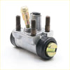 Silver metal 3/4 inch rear wheel brake cylinder for nissan 720 with black rubber seals and threaded bolts