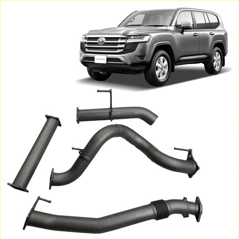 Black metal 3.5 inch dpf back exhaust system components for toyota landcruiser 300 series wagon suv