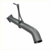 Black matte metal 3.5 inch muffler delete rear with curved dump tip and redback branding visible from back side