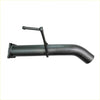 Black metal 3.5 inch muffler delete rear with curved dump tip and redback engraving on mounting bracket side