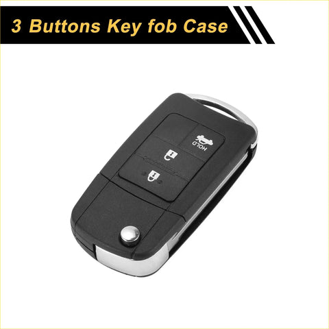 Black and silver 3 button key fob shell case for toyota rav4 2013-2015 with sleek foldable design