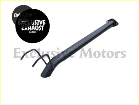 Black metal 3 inch diff dump exhaust pipe with sleek elongated design and mounting brackets for ford ranger px3 2018+