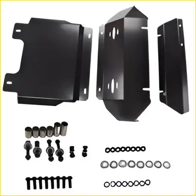Black metal mounting brackets with screws and washers for 3 pcs bash plate set sump guard toyota hilux n80 revo