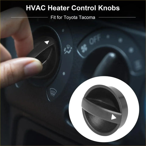 Black plastic hvac heater control knob for toyota tacoma 2005-2010 ac climate control switch backside view