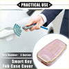 Pink marble patterned smart key fob cover case with gold trim for toyota prius 3 button remote 2006 to 2022