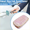 Pink marble patterned smart key fob cover case with gold trim and three button cutouts for toyota prius keys