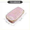 Pink marble patterned 3 button smart key fob cover case with gold trim for toyota prius 2006-2022