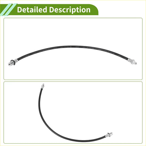 Black rubber extended brake line hoses with metallic fittings for toyota hilux ln106 ln46 ln60 ln65 shown from back side