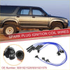 3 x blue spark plug wire ignition coil cables with black connectors for Toyota 4Runner pickup engines
