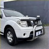White nissan navara d40 with 304 stainless steel nudge bar chrome bull bar and black front grille for thai model