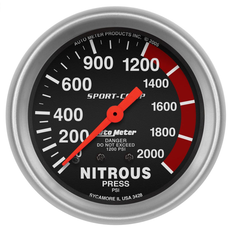 AutoMeter Sport-Comp 2-5/8in Nitrous Pres AU3428