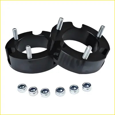 Black 35mm front coil strut spacer with silver bolts and nuts fit for toyota hilux revo and fj cruiser 4wd