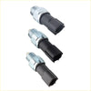 Three black and silver transfer case neutral position sensor switches with threaded metal fittings for nissan navara d40 4wd