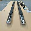 Shiny chrome 4 inch oval stainless steel running board for d-max double cab with black rubber grip pads