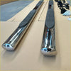 Chrome finished stainless steel 4 inch oval running board with black rubber grips for d max double cab