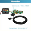 Black plastic 4-pin trailer wiring harness for 2019-2020 toyota rav4 with color-coded wires and 12v plus connector