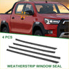 Black weatherstrip window seal for Toyota Hilux Vigo 2005-2014 shown as four pieces fitting vehicle windows