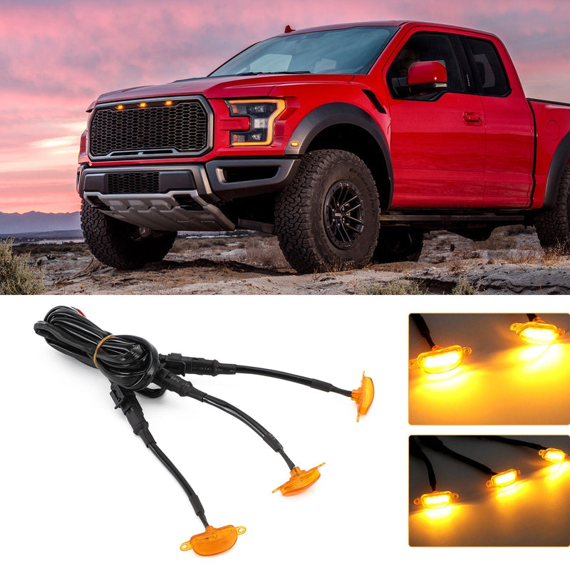 Ford F-150 Raptor Amber LED Grille Lights (2015-2020)