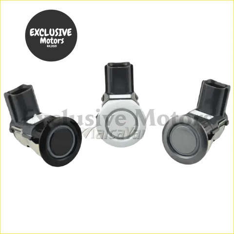 Black and silver sleek cylindrical rear parking sensors for Nissan Cube and Infiniti EX35 FX35 FX50 2009-2014 shown from back side