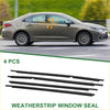 Black rubber 4pcs weatherstrip window seal for Toyota Corolla designed for a snug car window fit