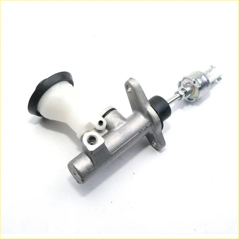 Silver metallic 5/8 clutch master cylinder with white plastic reservoir and black caps for toyota hilux 1997-2005