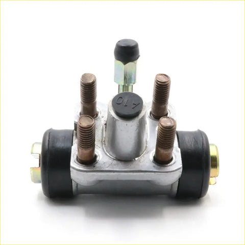 Silver metal 5/8 rear wheel brake cylinder with black rubber boots and brass fittings for datsun nissan pathfinder