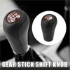 Black leather 5-speed gear shift knob with brown top and white markings for Toyota 4Runner pickup SR5 1996-2002
