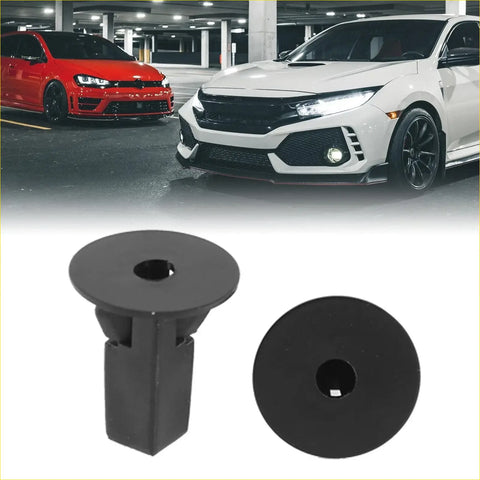 Black plastic rivet clips 8.3x8mm shown on the back side for toyota prado door pillar trim cap use