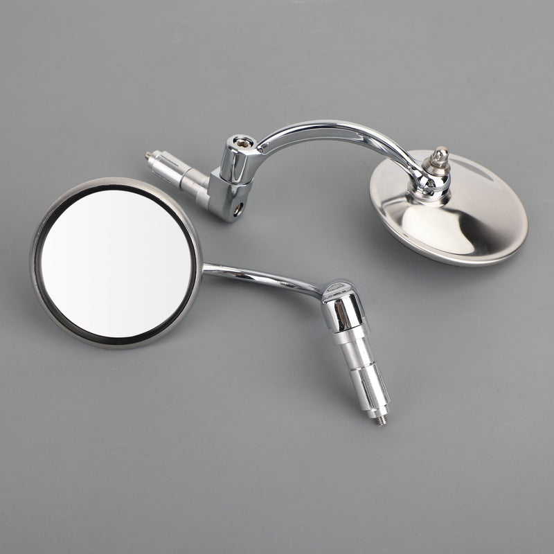Motorcycle Cafe Racer Old School Clubman 22mm Generic Chrome Handlebar End Mirrors