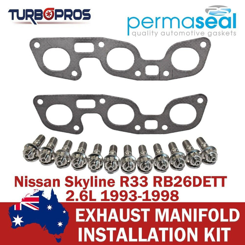 Nissan Skyline R33 2.6L Permaseal Exhaust Manifold Titanium Stud&Gasket Kit