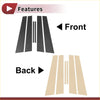 Black and beige textured car door pillar window trim inserts for toyota crown 2009 to 2012 front-facing design