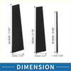 Black rectangular magnetic strips in three sizes labeled with dimensions for 6 pcs door pillar window trim toyota fortuner