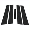 Black rectangular car door pillar window trim inserts for toyota mark x 2009-2019 set of 6 pieces