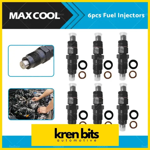 Black maxcool diesel fuel injectors with metallic tips and o-rings for nissan patrol gq y60 td42 td42t
