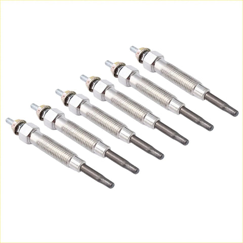 Set of six metallic ignition coils with threaded hex heads and ribbed bodies for nissan patrol gu y61 1997-2000