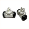 Silver metal 7/8 rear brake cylinder with black rubber end caps for Nissan Navara D40 2.5L 2005-2015 back view