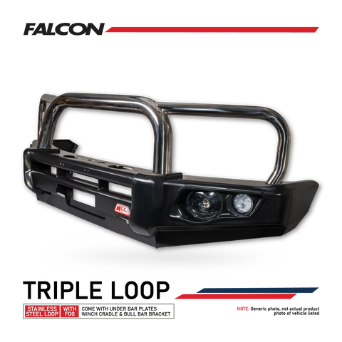 MCC Falcon 707-01 Triple Loop Bull Bar - Toyota LandCruiser 200 2007+