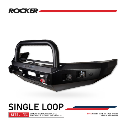 MCC Rocker 078-01SQSBL Single Sand Black Loop Bull Bar - Toyota LandCruiser 200 1998-2007