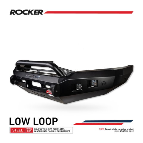 MCC Rocker 078-01SQL Single Low Loop Bull Bar - Ford Ranger 2007-2009