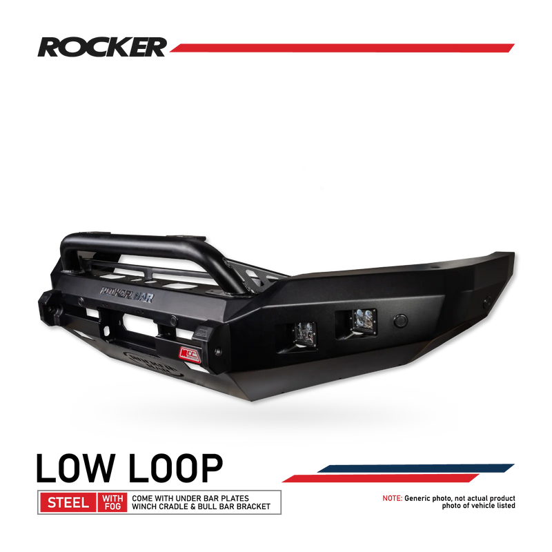 MCC Rocker 078-01SQL Single Low Loop Bull Bar - Ford Ranger 2007-2009