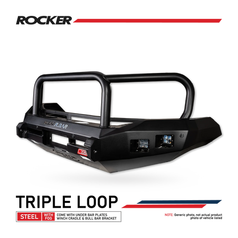 MCC Rocker 078-02SQ Triple Loop Bull Bar - Isuzu D-Max 2020+