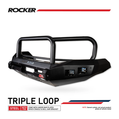 MCC Rocker 078-02SQ Triple Loop Bull Bar - Toyota LandCruiser 80 Series 2024+
