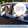 Silver metallic chrome door pillar window trim cover for toyota highlander 2022-2024 shown from back side