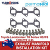 Landcruiser 78 1HD 4.2L Permaseal Exhaust Manifold Titanium Stud&Gasket Kit