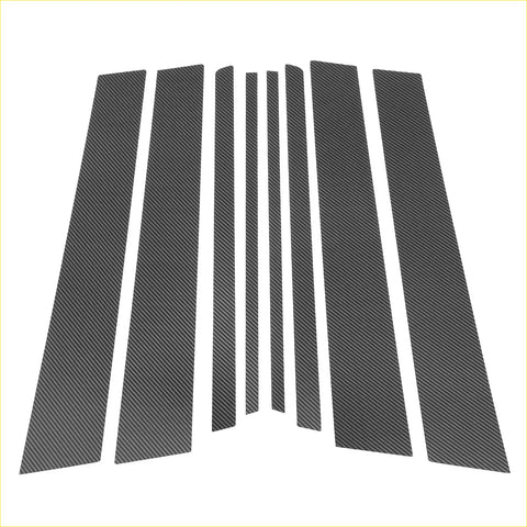 Set of seven black carbon fiber door panel trim strips for toyota innova an140 8pcs door pillar window trim