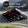 Black electronic throttle controller with red digital display and silver buttons for nissan pathfinder r51
